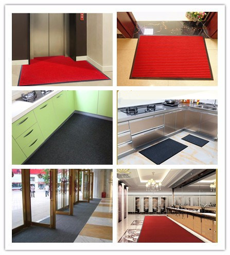 Polyester Ribbed PVC Backing Anti-Slip Floor Mat, Carpets and Rugs From China