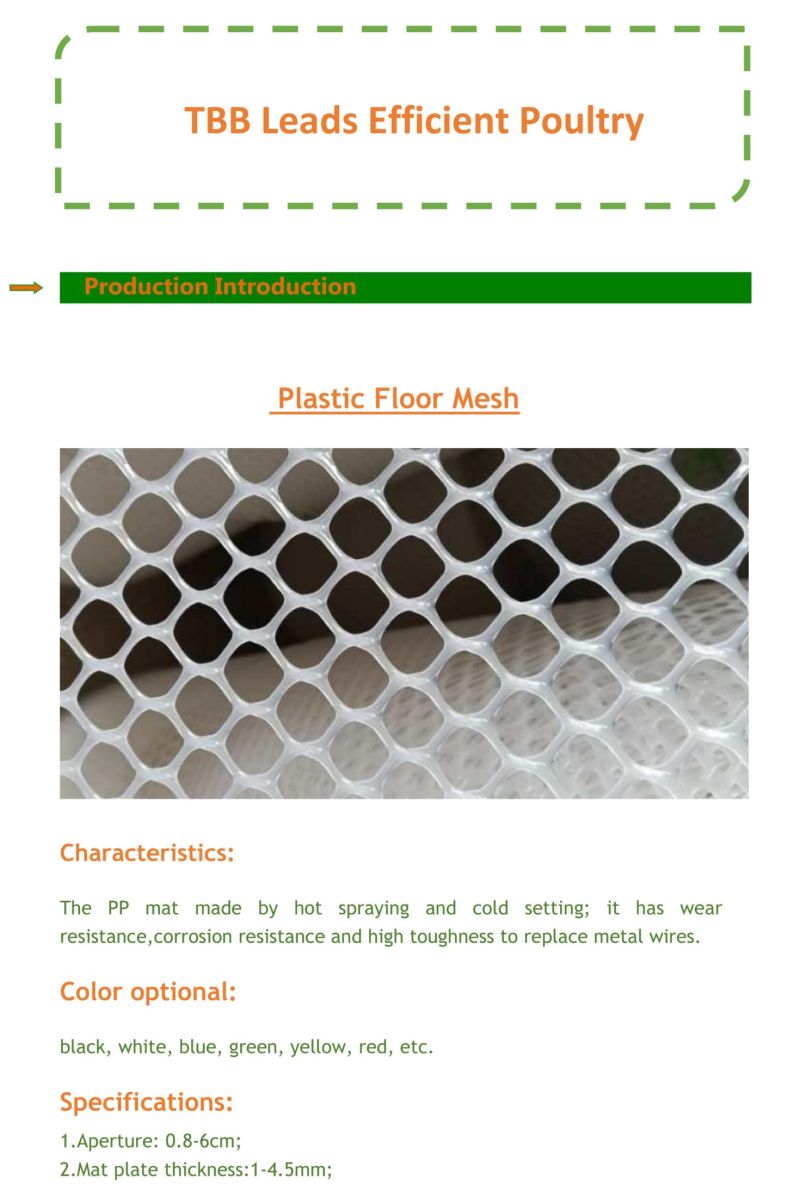 Chinese Manufacturer Plastic Floor Mesh Chicken Protect Carpet
