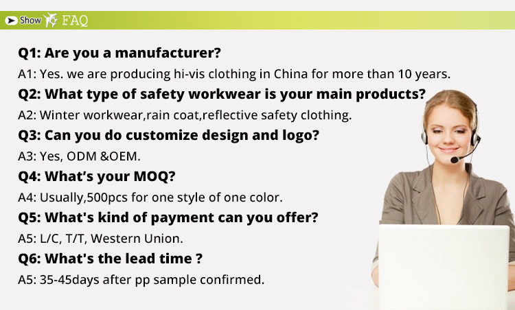 High-Quality Waterproof Hi-Vis Reflective Workwear Safety Apparel for Road Workers and Factory Workers
