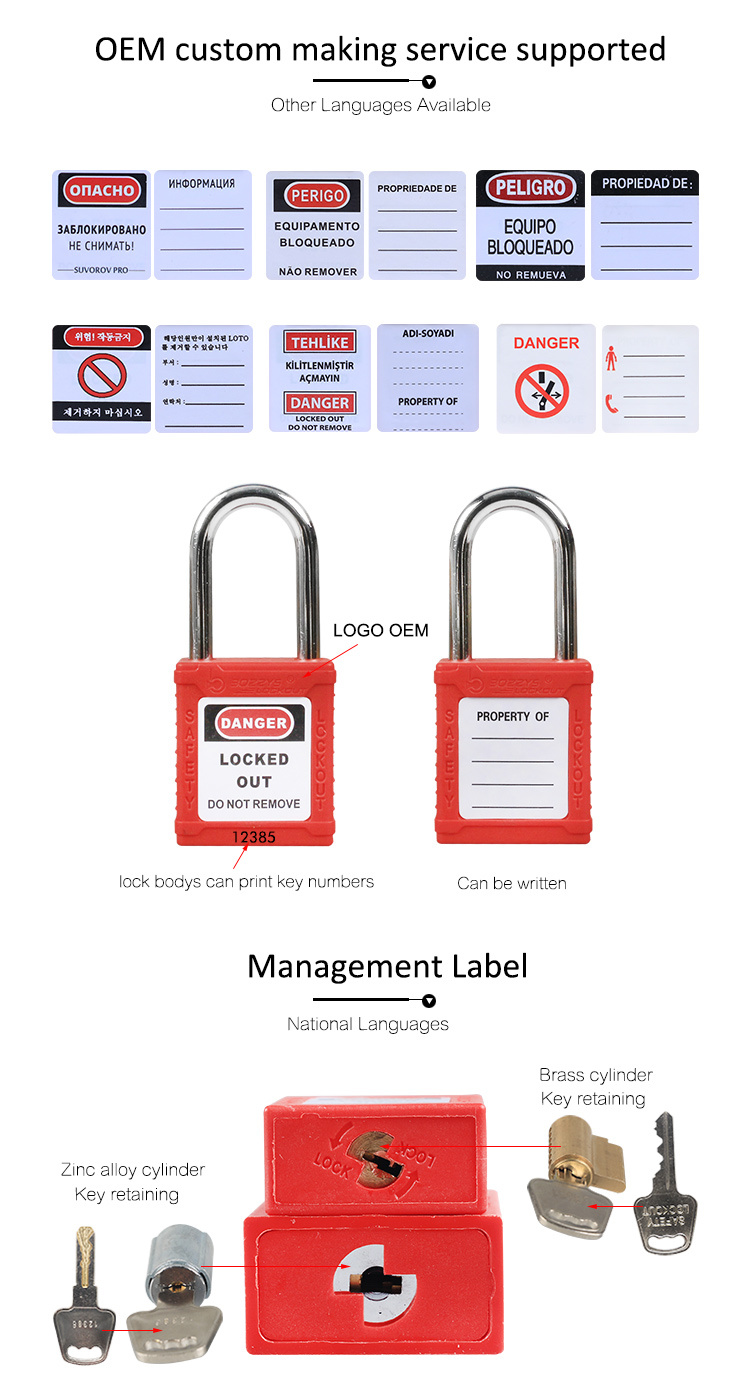 OEM Manufacturer Safety Padlock with Master Key