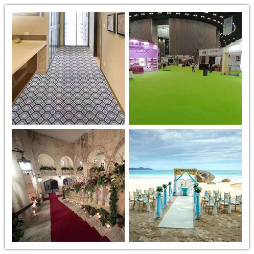Non Woven Needle Punched Exhibition Event Expo Red Velour Jacquard Carpet Exhibition Carpets