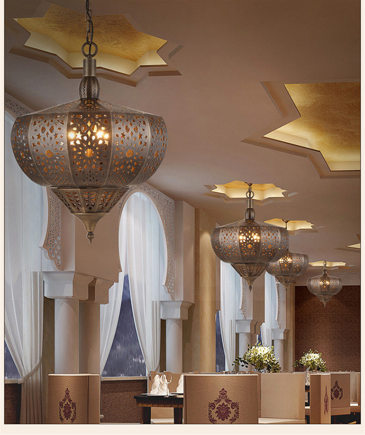 Gold-Plated Mosque Chandelier for Prayer Hall Restaurant Decoration (WH-DC-15)