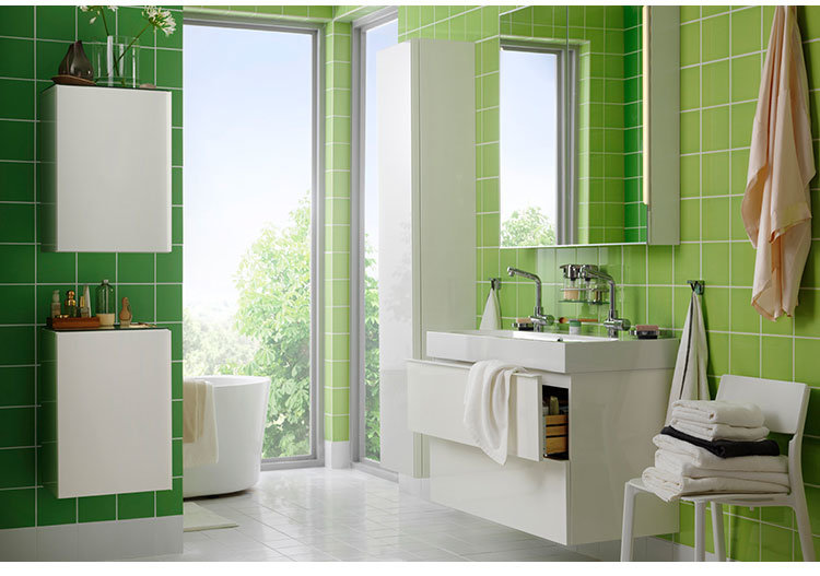 Apple Green Glazed Bathroom Wall Tile 6X6 Inch 150X150mm