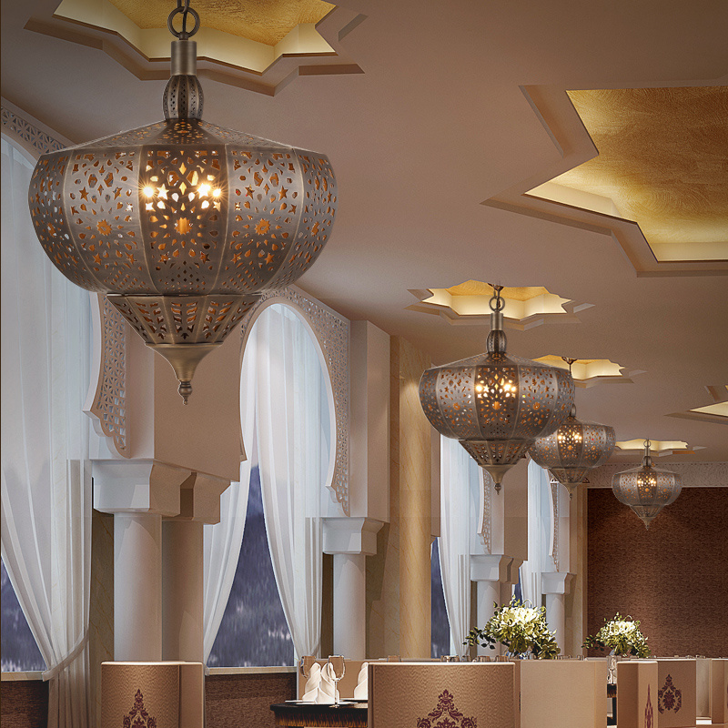 Gold-Plated Mosque Chandelier for Prayer Hall Restaurant Decoration (WH-DC-15)