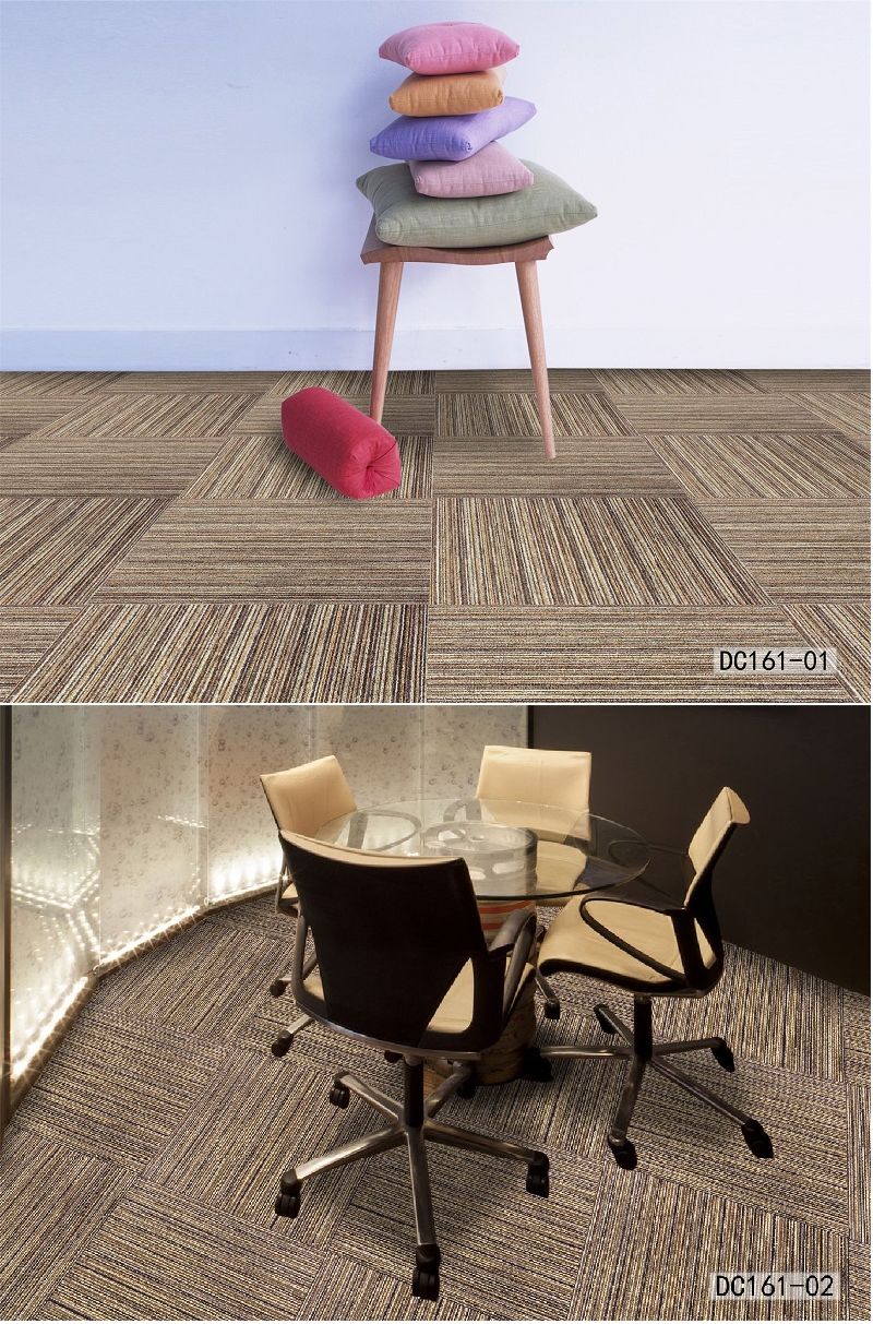 DC161 Movable Modular Soundproof Commercial Carpet Office Carpet Home Hotel Carpet Tiles PP Surface Thick Non-Woven Backing Nylon Carpet