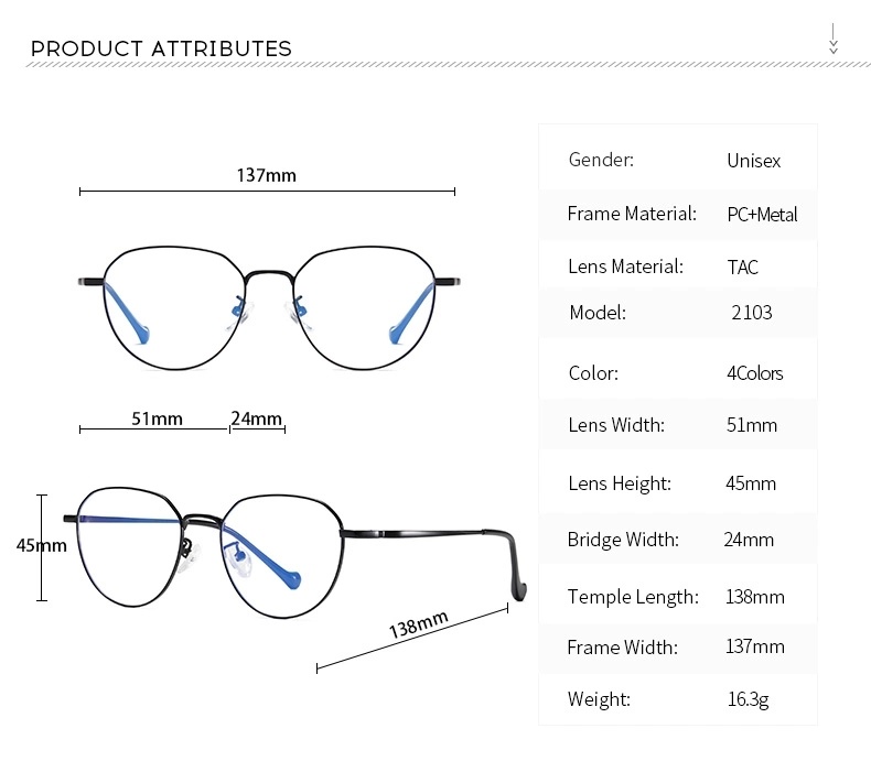 New Anti Blue Light Optical Frame Blue Light Blocking Glasses