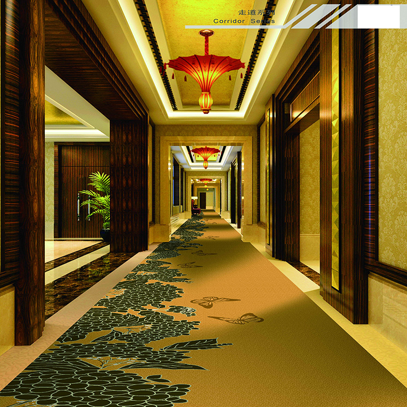 Hotel Aisle Runner 100% Nylon Printed Commercial Carpet