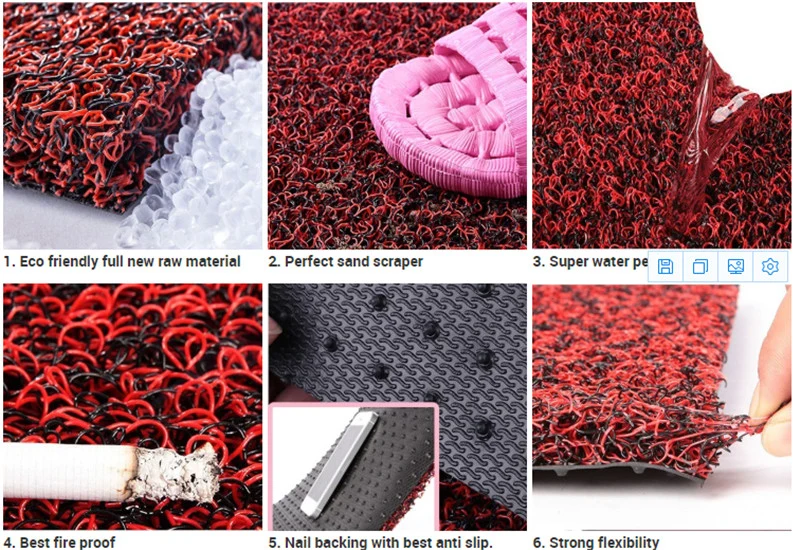 Wear Resistant Non Slip PVC Coil Mat Floor Carpet/PVC Car Carpet/Plastic Gold Mining Moss Mat Grass Carpet with Spaghetti/Waterproof PVC Vinyl Outdoor Coil Mat