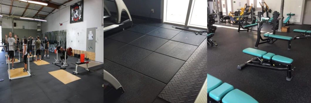 Commercial Gym Rubber Flooring Mat Black Carpet Tiles
