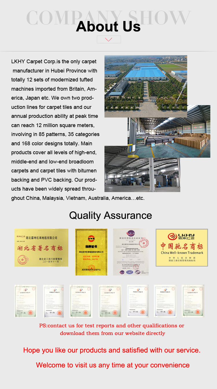 Movable Modular Carpet Tiles 50X50cm Soundproof Commercial Carpet Office Carpet Home Hotel Carpet Tiles PP Surface Bitumen Backing Floor Carpet