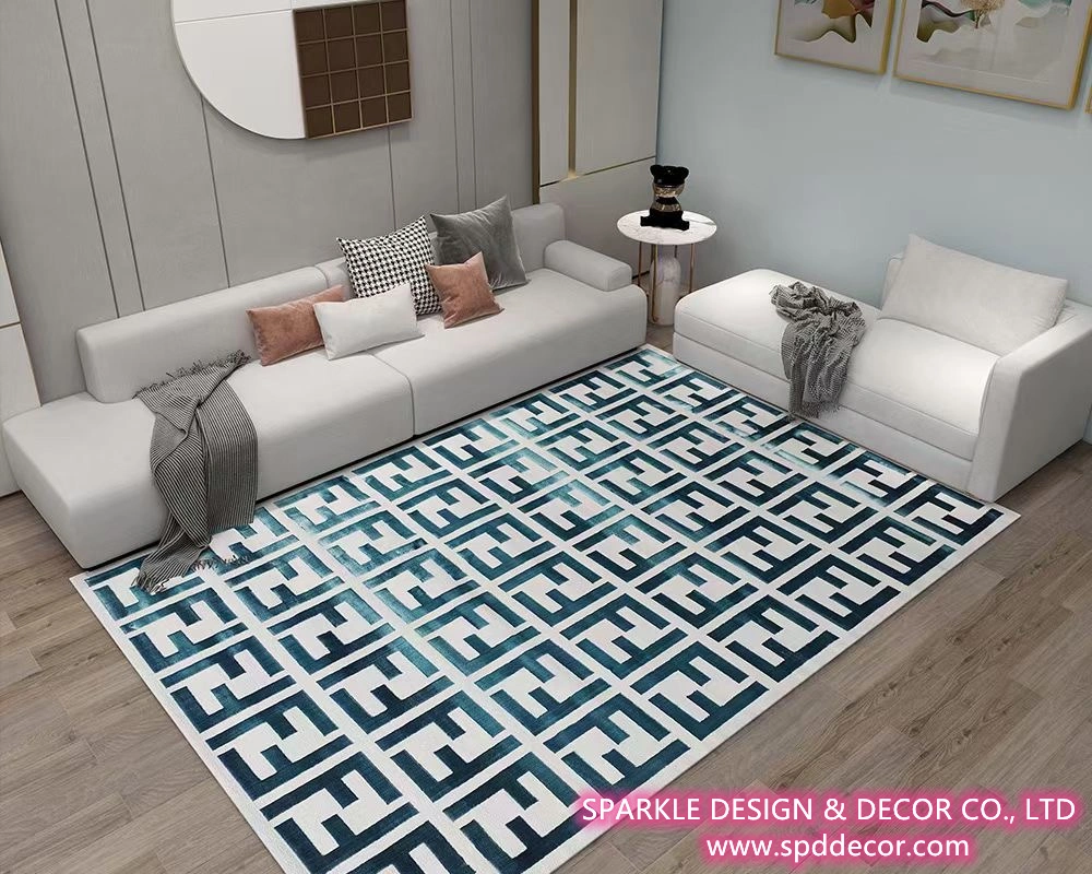 Fancy Modern Fendi Logo Hand Tufted Wool Carpet/Rug for Living Room and Bedroom