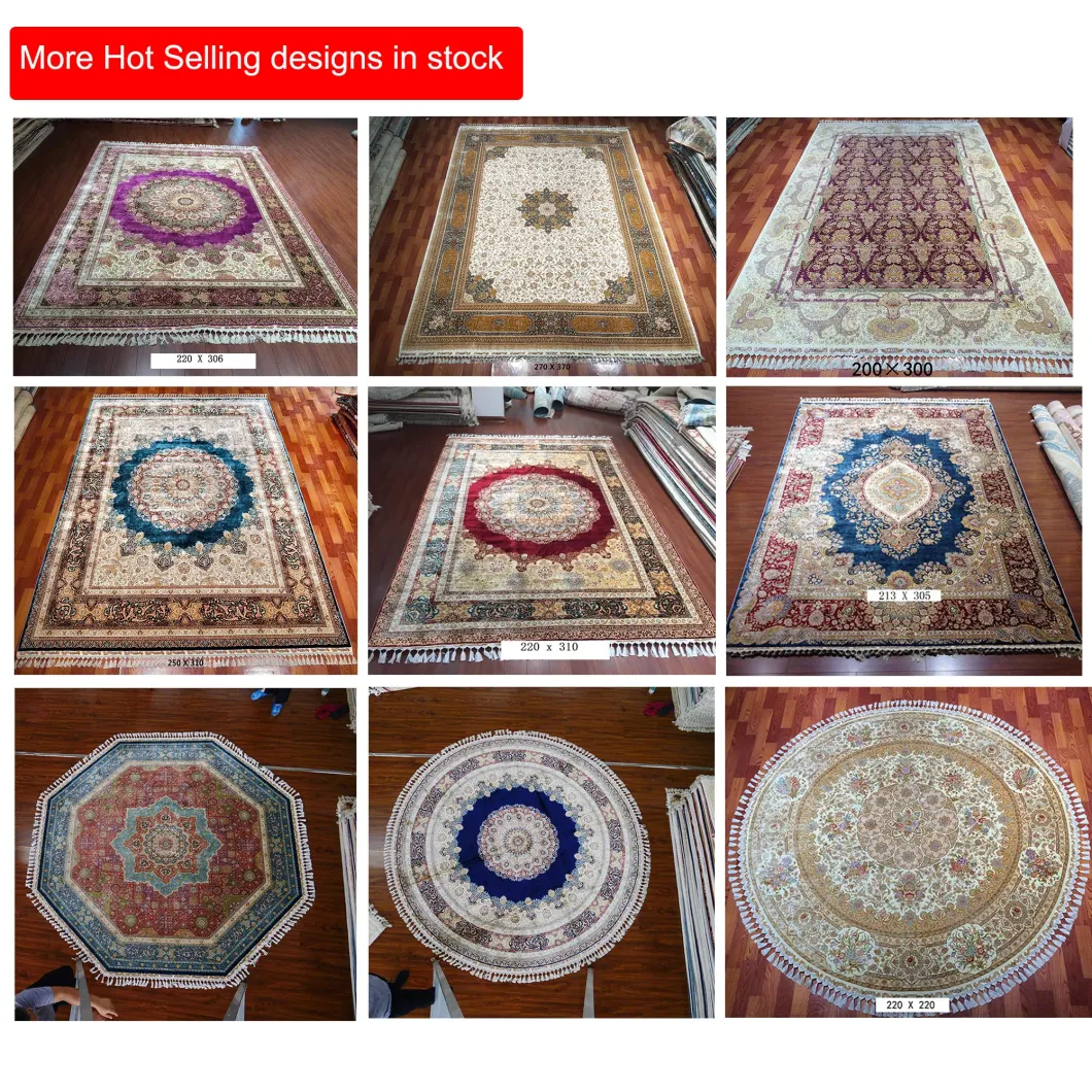 Round Floor Carpets Custom Size Round Floor Mat Chinese Silk Rugs (SH-SC-H-200905)