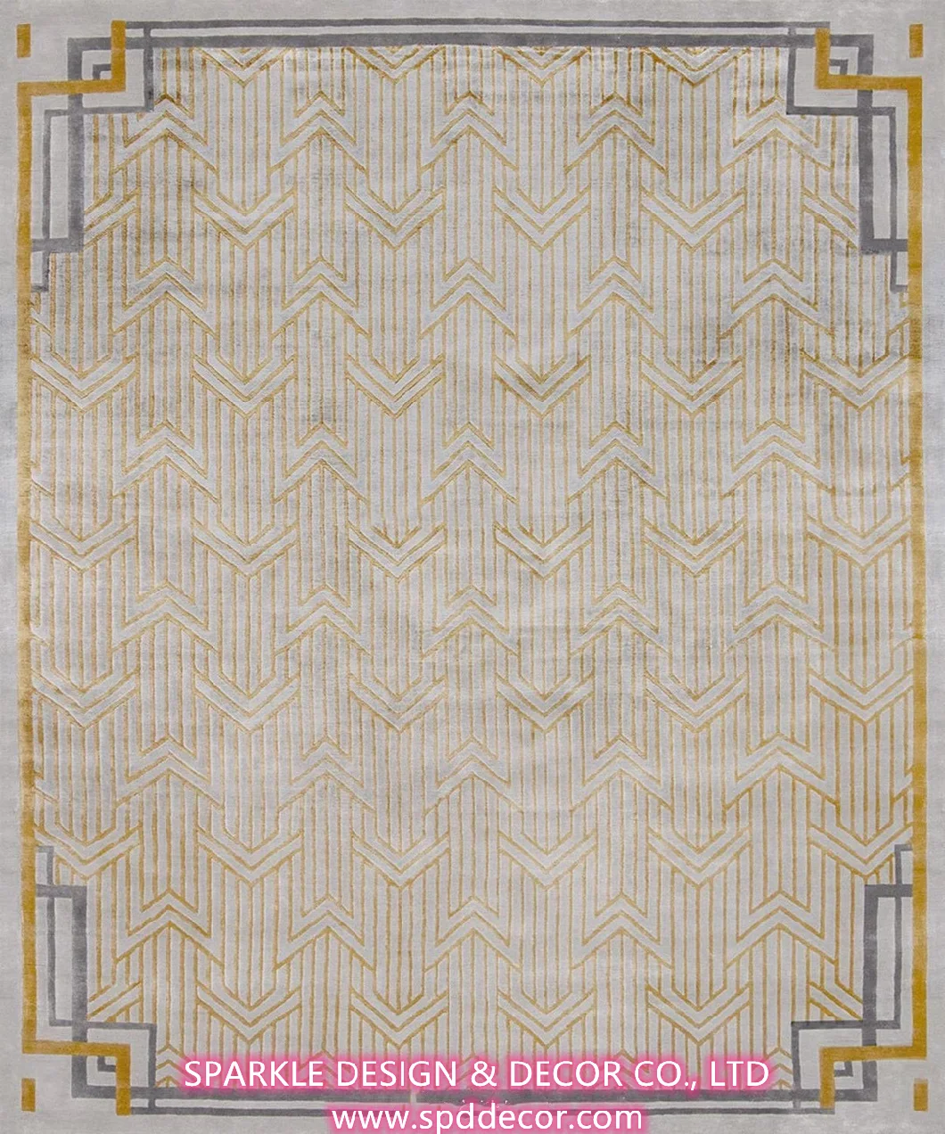 Modern Geometric Style Custom Made Wool Carpet/Rugs for Living Room