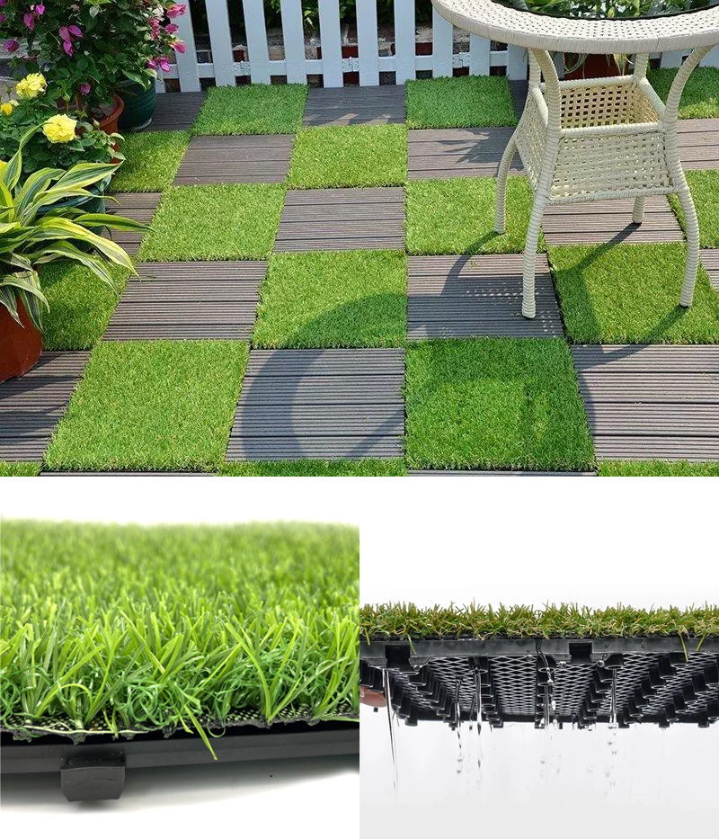 Hot Sale Artificial Turf Outdoor Garden Interlocking Grass Tile