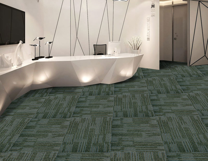 Striped Commercial Carpet Tiles Office Hotel Carpet Stripe Carpet Tiles 50X50cm PP Surface Bitumen Backing Flooring Carpet Cinema Use