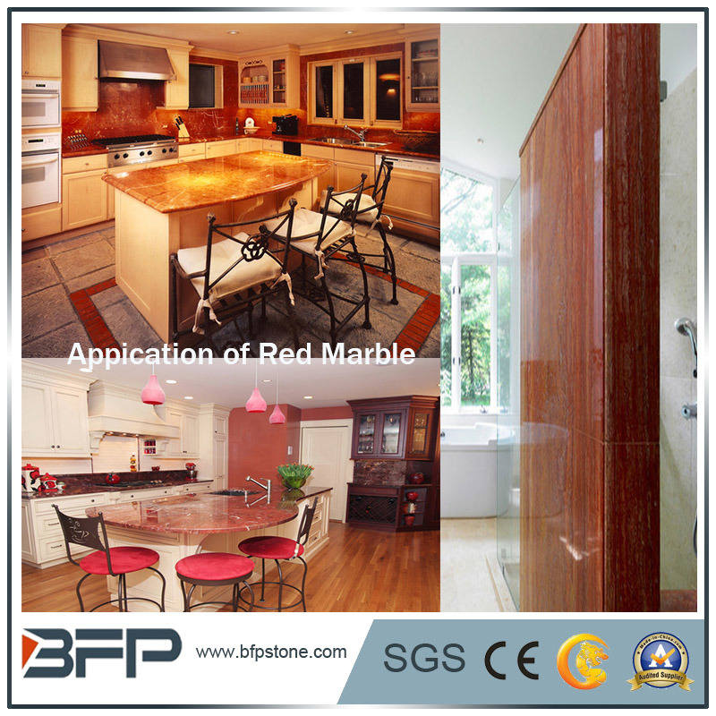Elegant Building Materials Red Marble Slabs/Tiles/ Countertops