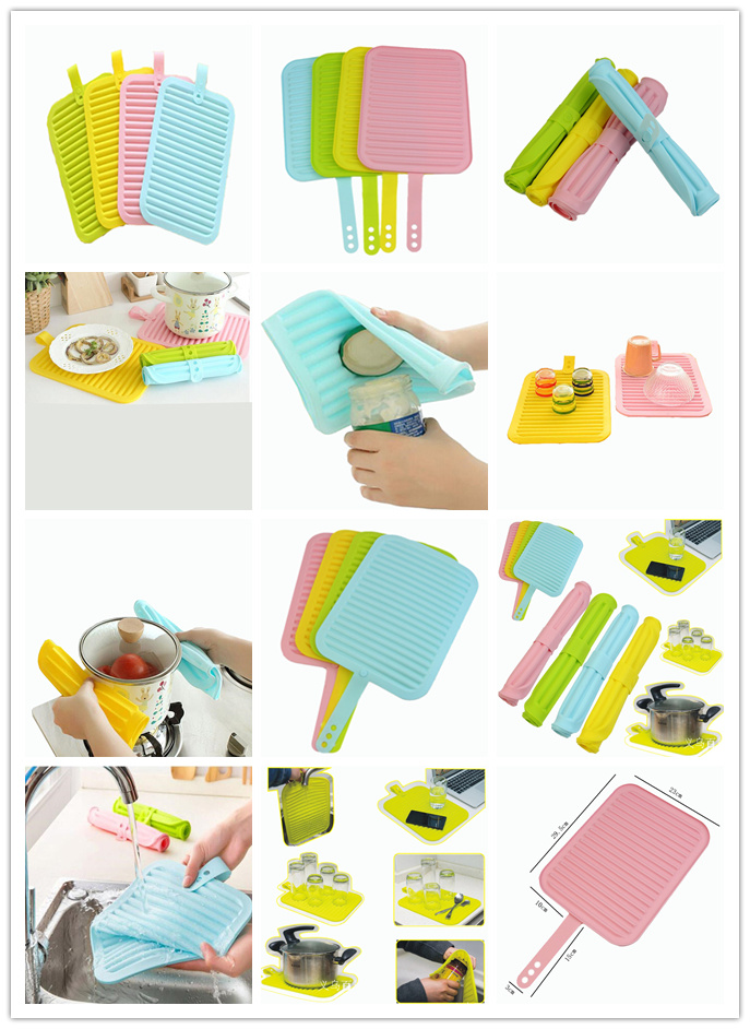 Food Grade Colorful Square Shape Silicone Table Mat