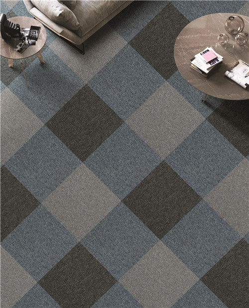 China Tufted Modular Carpet Tiles Flame Resistance 50X50cm Pet Surface PVC Backing Office Commercial Hotel Carpet Tiles for Indoor and Outdoor Using