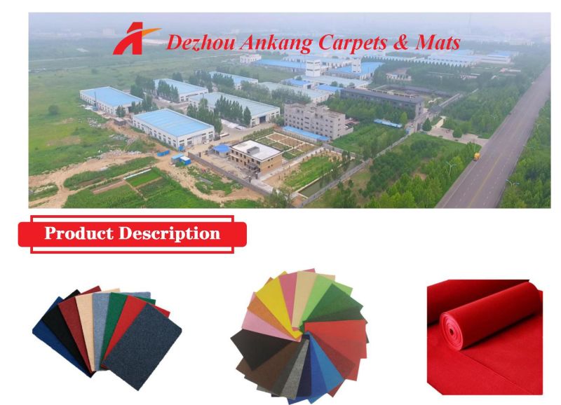 200g Plain Exhibition Event Wedding Red Nonwoven Needle Punched Carpet