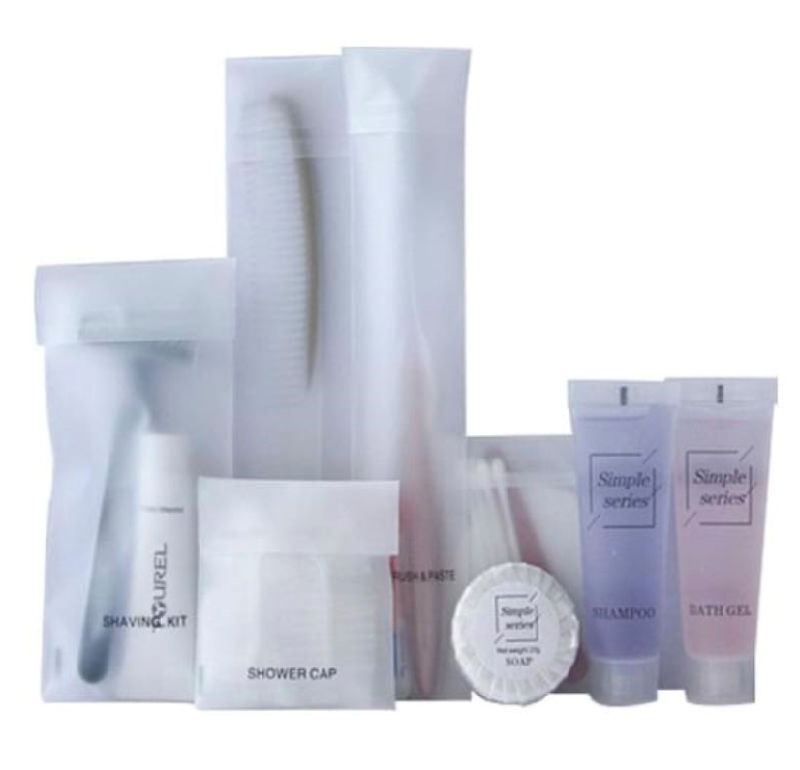 Hotel Amenities in HDPE Bag for Hotel Room Using