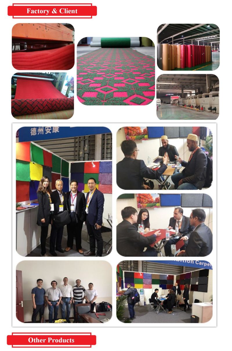 Wall to Wall Polyester Double Color Jacquard Nonwoven Exhibition Carpet