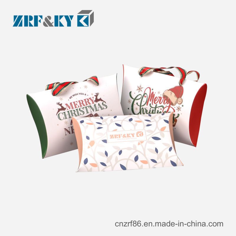 Custom Cardboard Paper Clear/Large/Small/White/Kraft Packaging Gift Pillow Boxes Wholesale