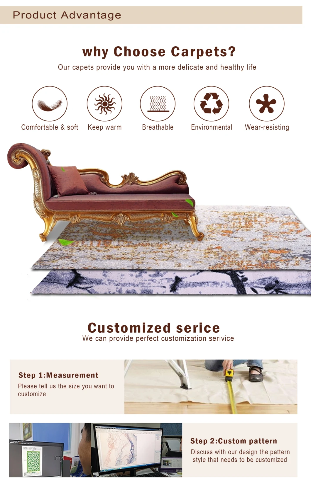 Custome Design Carpet Wool Rugs Floor Carpets Home Rug Bamboo