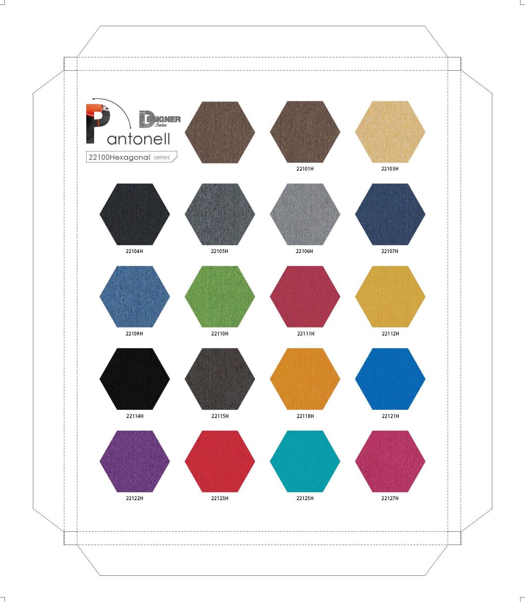 Nylon Carpet Tile with PVC Backing for Commercial/Hotel/Model Pantone II 22103s