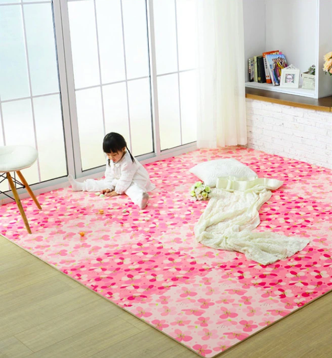 Playground Flower Print Design Non-Slip Tatami Mat EVA Foam Interlocking Puzzle Play Mat 24*24inch Baby Play Mat Baby Carpet for Kids Room