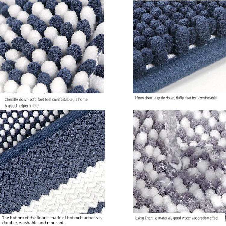 New Fashion Best Non-Slip Angled Jacquard Super Soft Chenille Kitchen Carpet Rug