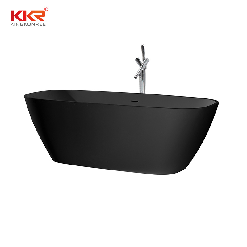 Dark Grey and Black Bathtub Solid Surface Black Color Acrylic Bathtubs