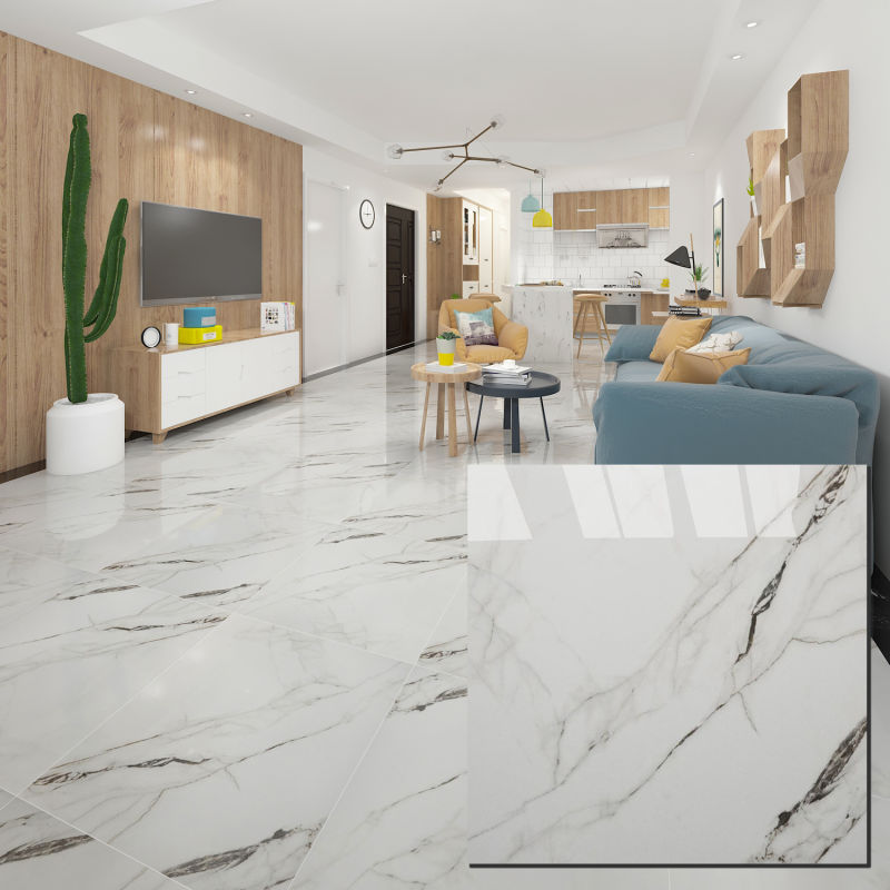 24X24 Inch Hotel Lobby Floor Carrara White Marble Tile