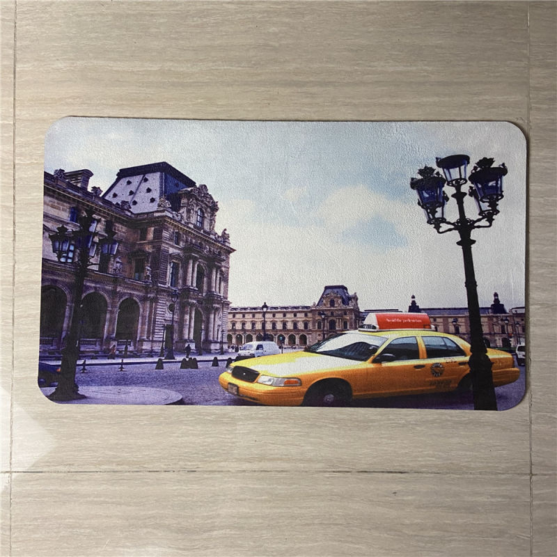 3D High Definition Printed Short Plush Recycled Rubber Floor Mat