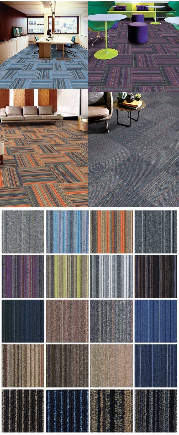 Luxury Removable High Quality Carpet Tiles Plain Color 50X50 Office Modular Square Carpet