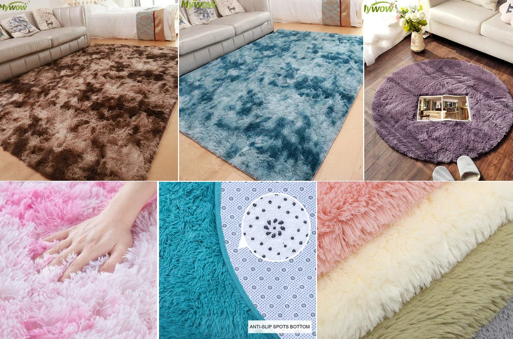 Bedside Floor Carpets Sound Absorb Faux Wool Fur Area Rugs