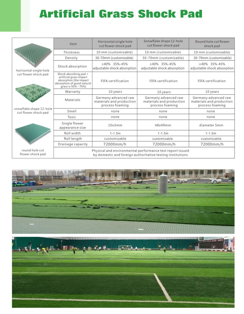 Artificial Turf /Lawn /Grass Shock Pad Foam Rubber Flooring Modular Flooring Tile