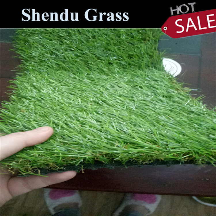 Green Straight and Green Curl Fiber 25mm Synthetic Artificial Grass for Garden