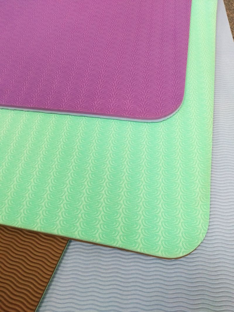 Wholesale Custom Print Double Layer Eco TPE Yoga Mat