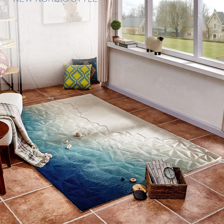 Relief Carpet and Rugs Floor Area Rug Carpets Luxury Wool Wall to Wall Sea Color Home