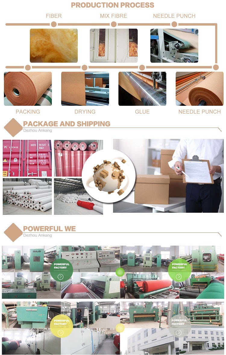 Nonwoven Ribbed Carpet of Polyester for Exhibition Carpet, Wedding Carpet