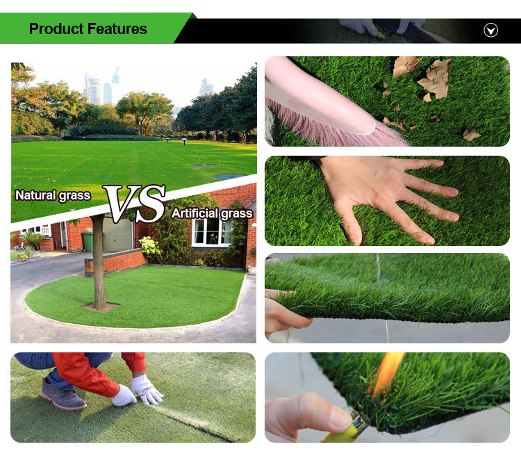 Black/Green/Brown Backing Available Landscape Artificial Turf Lawn