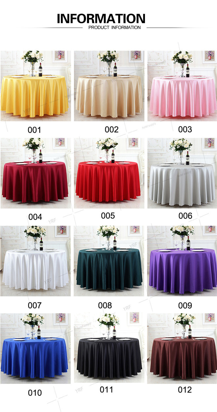 108' Round Purple Embroidery Shiny Table Cloth for Wedding