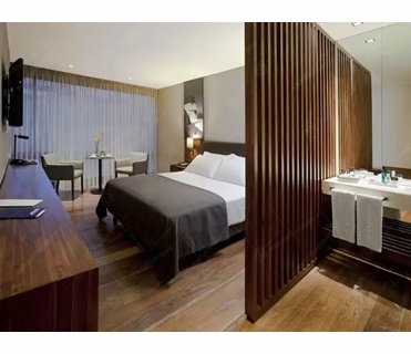 Dark Brown Contemporary Wood Hotel Bedroom Guest Room Suite Furniture