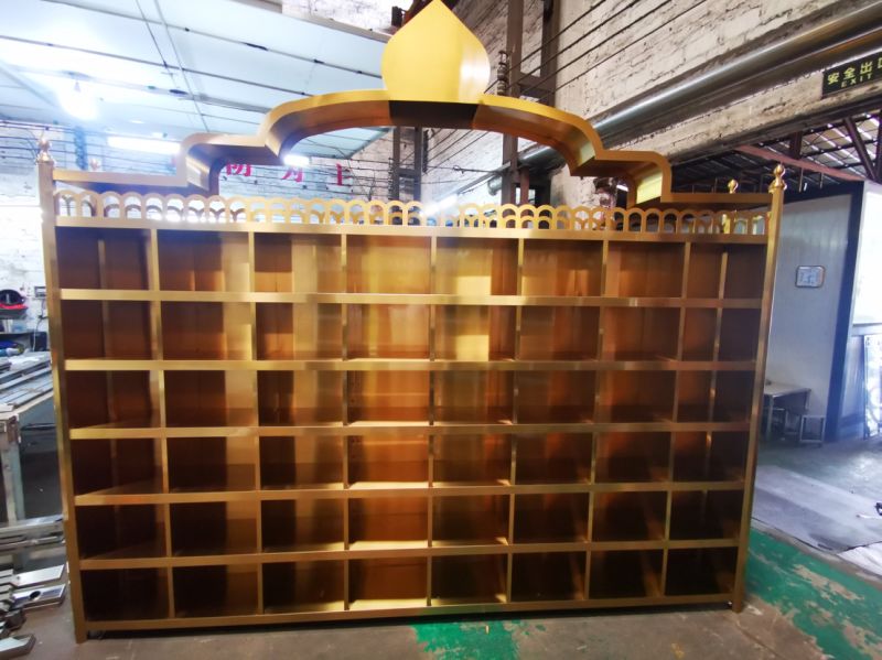 Customized 304#Stainless Steel Gold Metal Green Bronze Koran Bookrack for Mosque