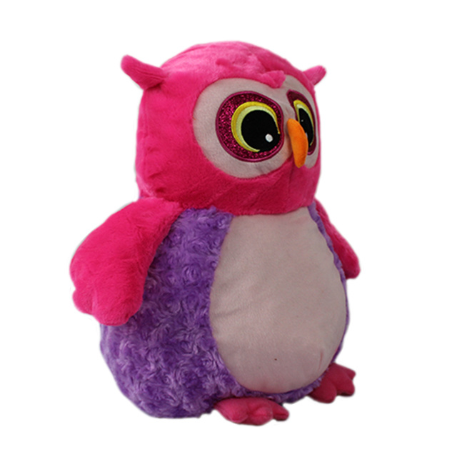 OEM Furry Pink PV Plush Owl Plush Toy