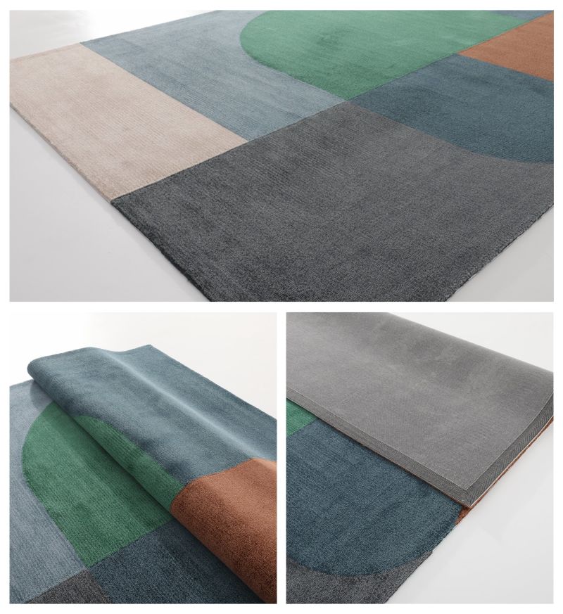 Green Orange Rugs Floor Carpet Home Rug Modern Mat