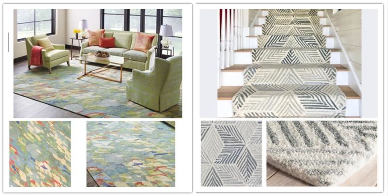 Handtufted Carpet Modern Design White and Grey Handcraft Carpet