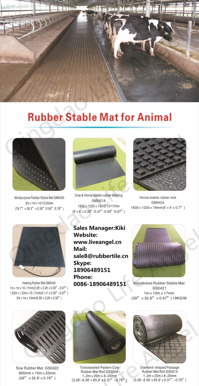 Anti Slip Animal Cow Stable Rubber Mat