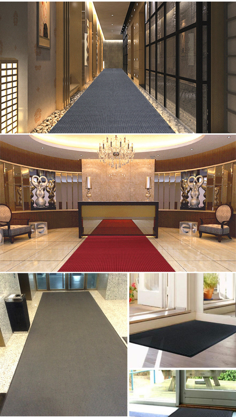 Different Colors PVC Backed Aisle Runner Corridor Carpet Striped Hallway Carpet