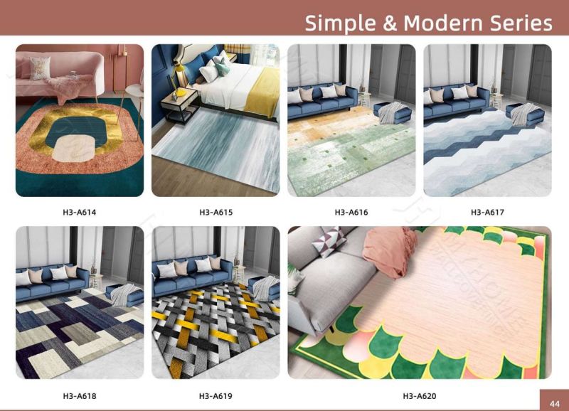 Simple Nordic Living Room Rug Carpet 3D Floral Print Carpet